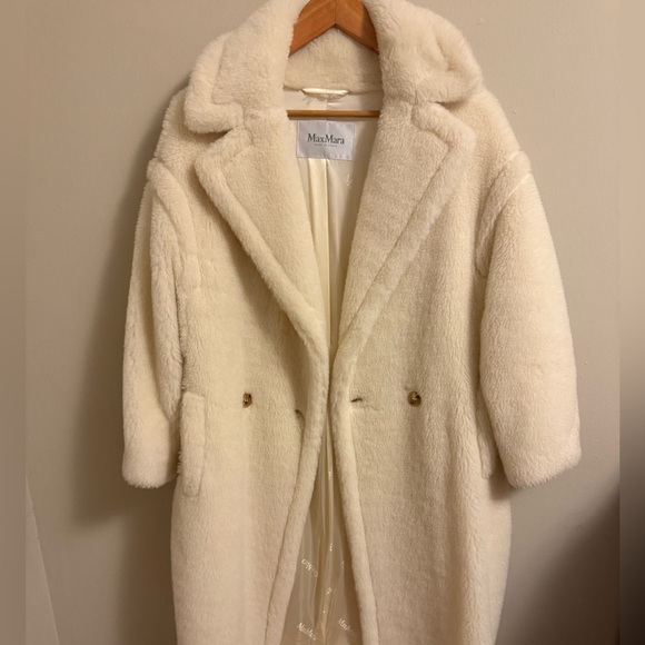 Max Mara Teddy Bear Icon Coat White- Size S - Picture 5 of 11